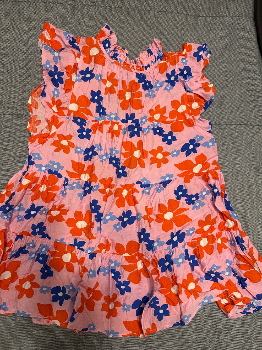 Pink Floral Tiered Tunic Top